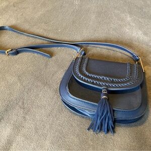 Stylish Blue Tassel Crossbody Bag